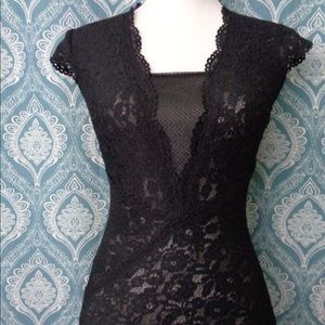 Sheer Floral Lace Bebe Top, xs